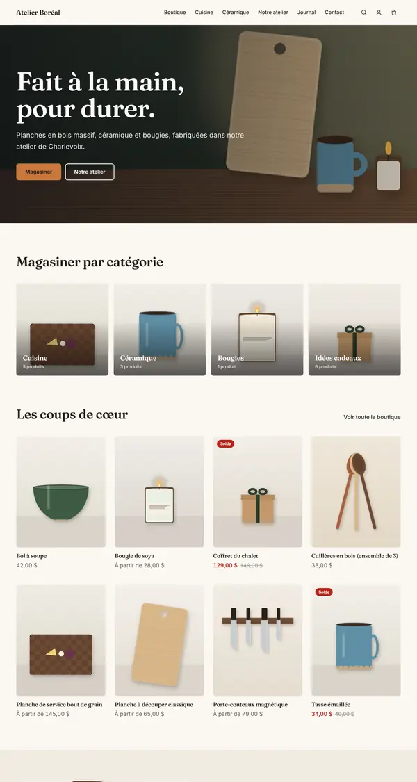 Aperçu du modèle Atelier