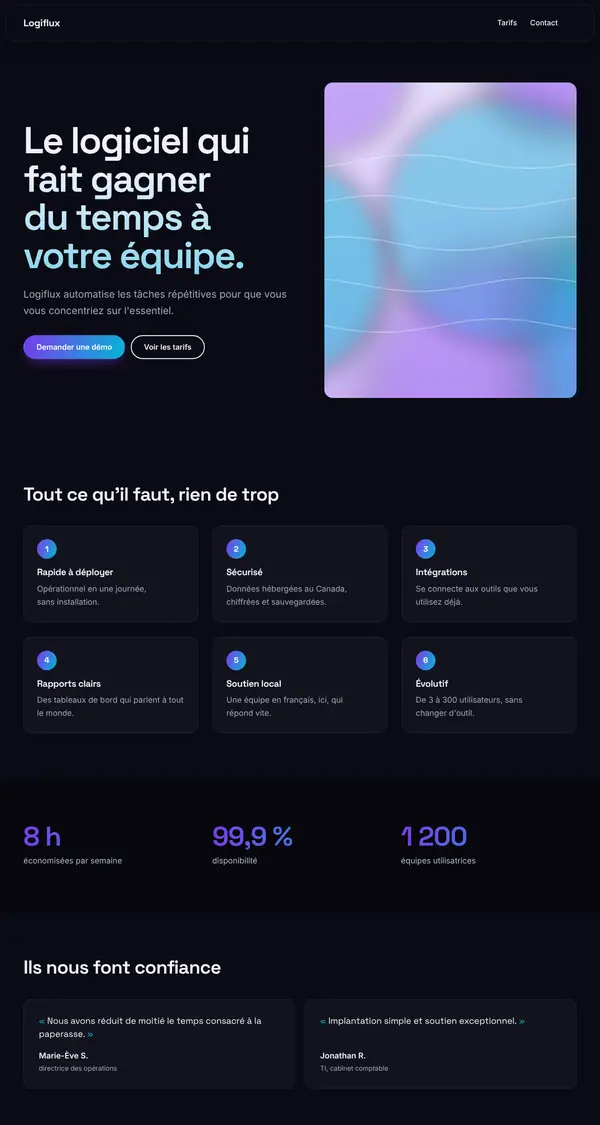 Aperçu du modèle Pulse
