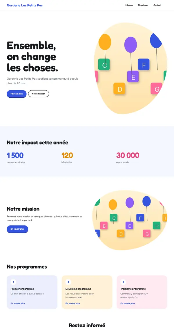 Aperçu du modèle Récré