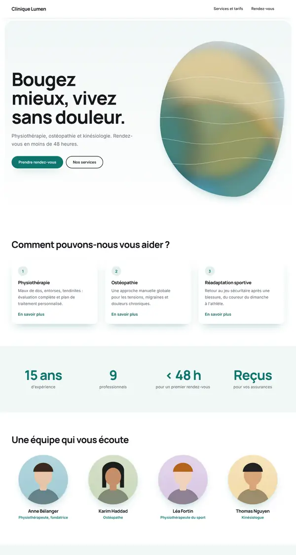 Aperçu du modèle Sérénité